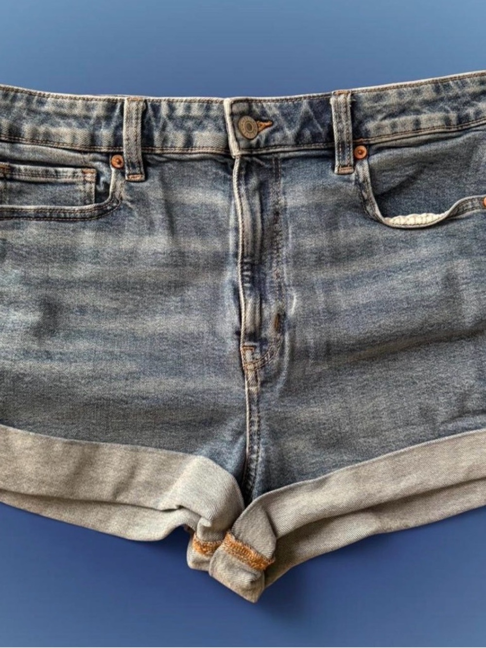 American Eagle Outfitters Light Blue Rolled Hem Jean Shorts